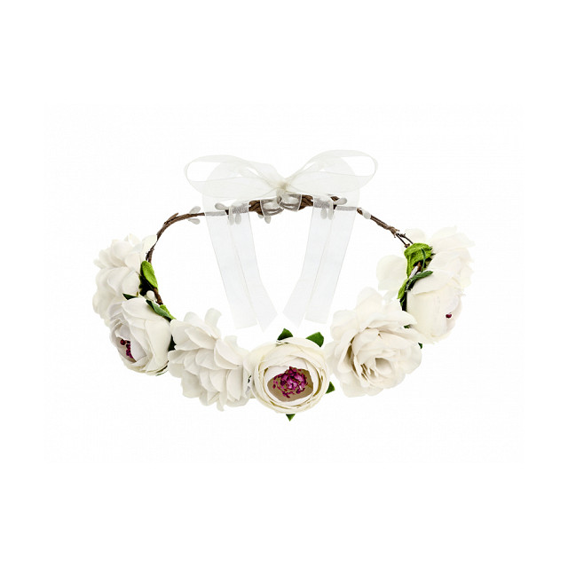 Couronne de fleur blanche mariage - 17cm