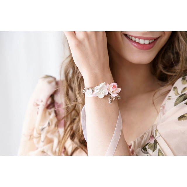 Bracelet de fleur rose mariage