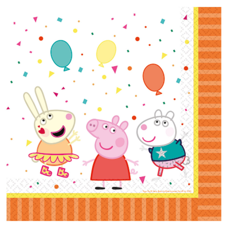 serviettes anniversaire Peppa Pig x16