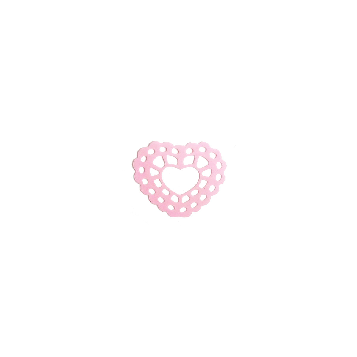 x15 Stickers coeur en dentelle rose