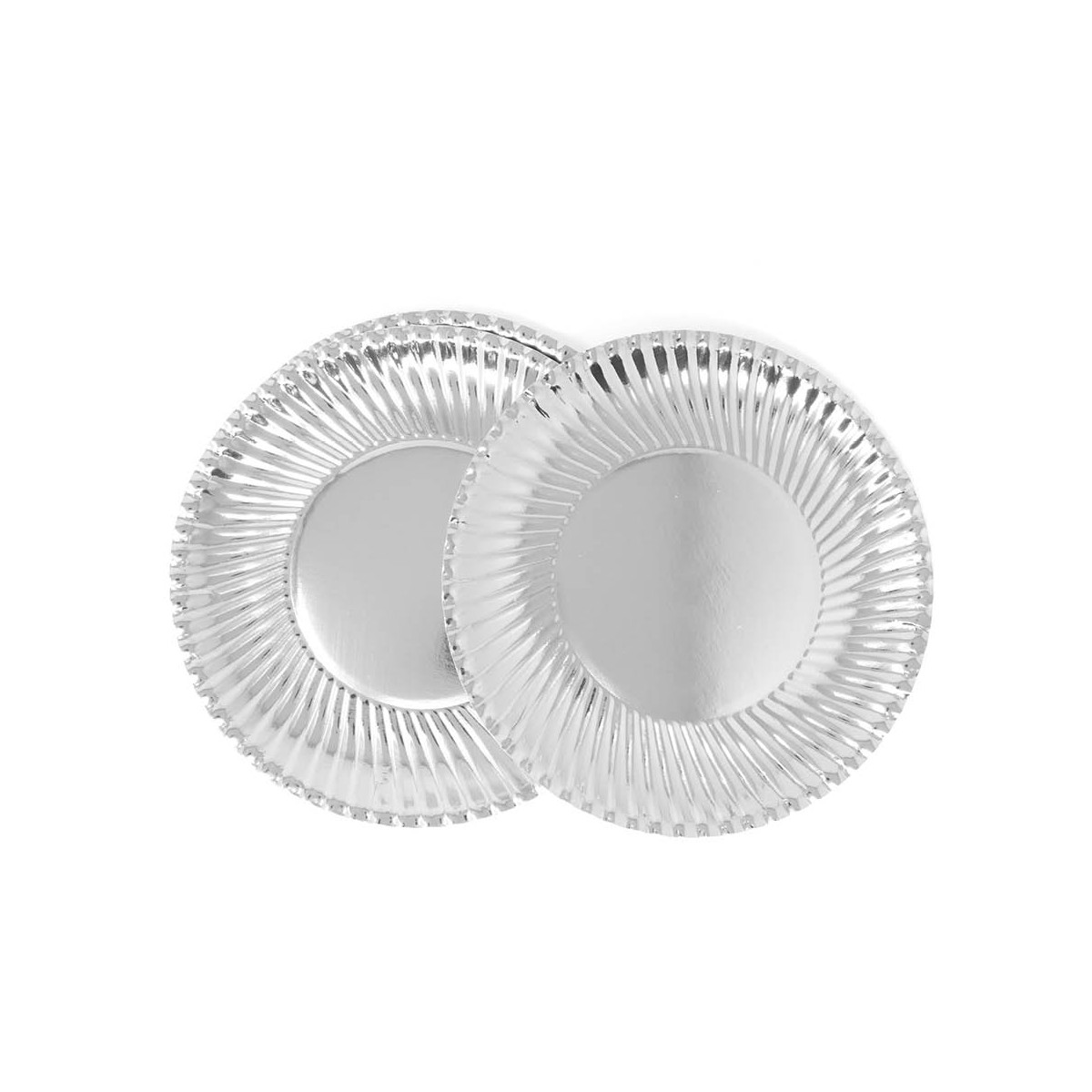 Assiette carton métallisée argent 24 cm