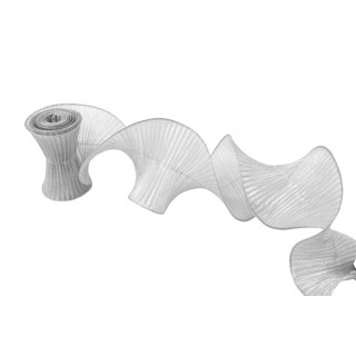 Ruban plissé armé brillant argent