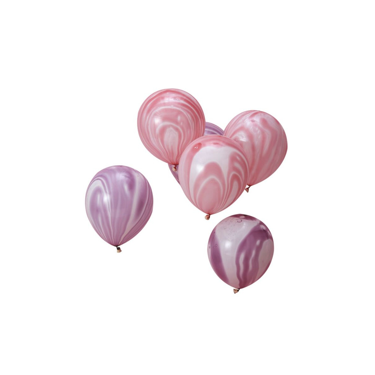 Lot de 10 ballons marbrés rose et violet