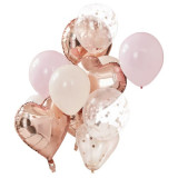 Packs de ballons rose gold et rose x12