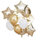 Packs de ballons or et blanc x12