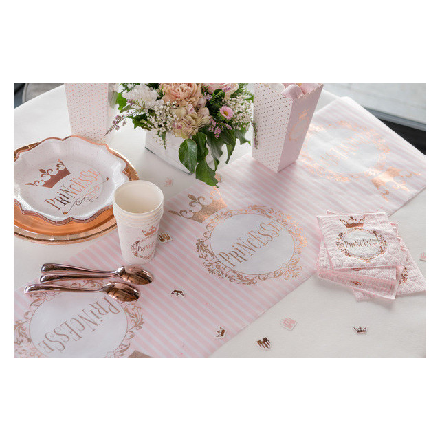 Chemin de table en tissu nuages rose 