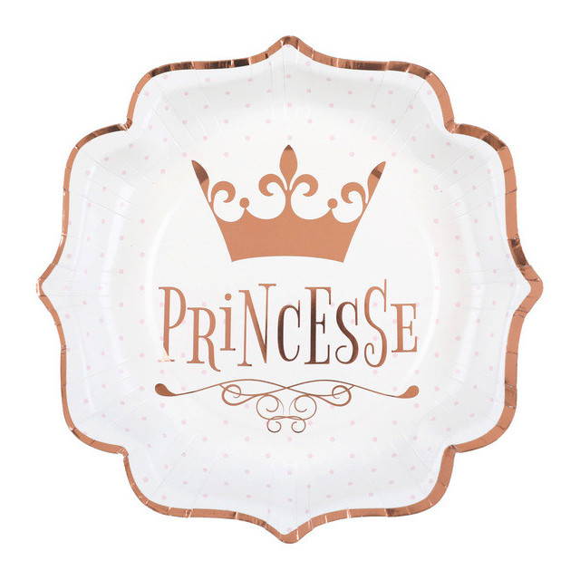 Lot de 10 assiettes Princesse en carton