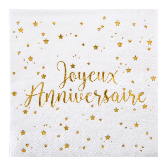 Serviette en Papier Joyeux Anniversaire Rouge