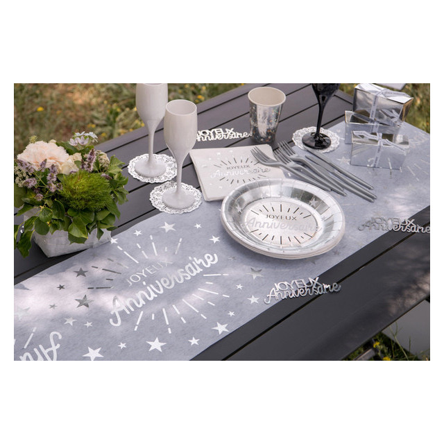 Chemin de table Joyeux Anniversaire Or