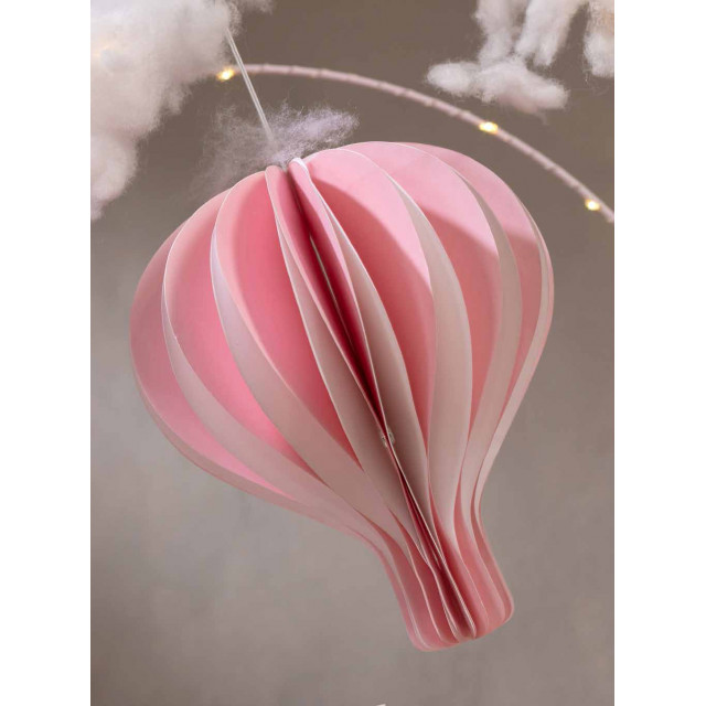 Montgolfière 20 cm en papier rose