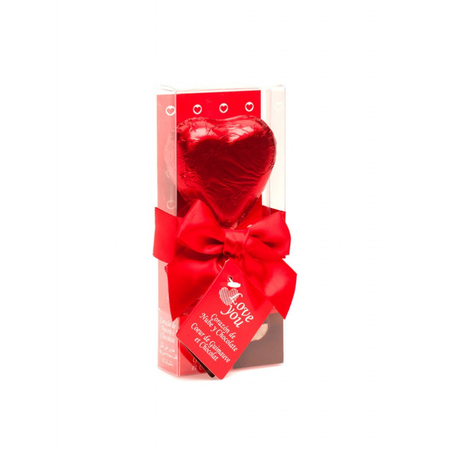 Sucette coeur chocolat et guimauve Saint Valentin
