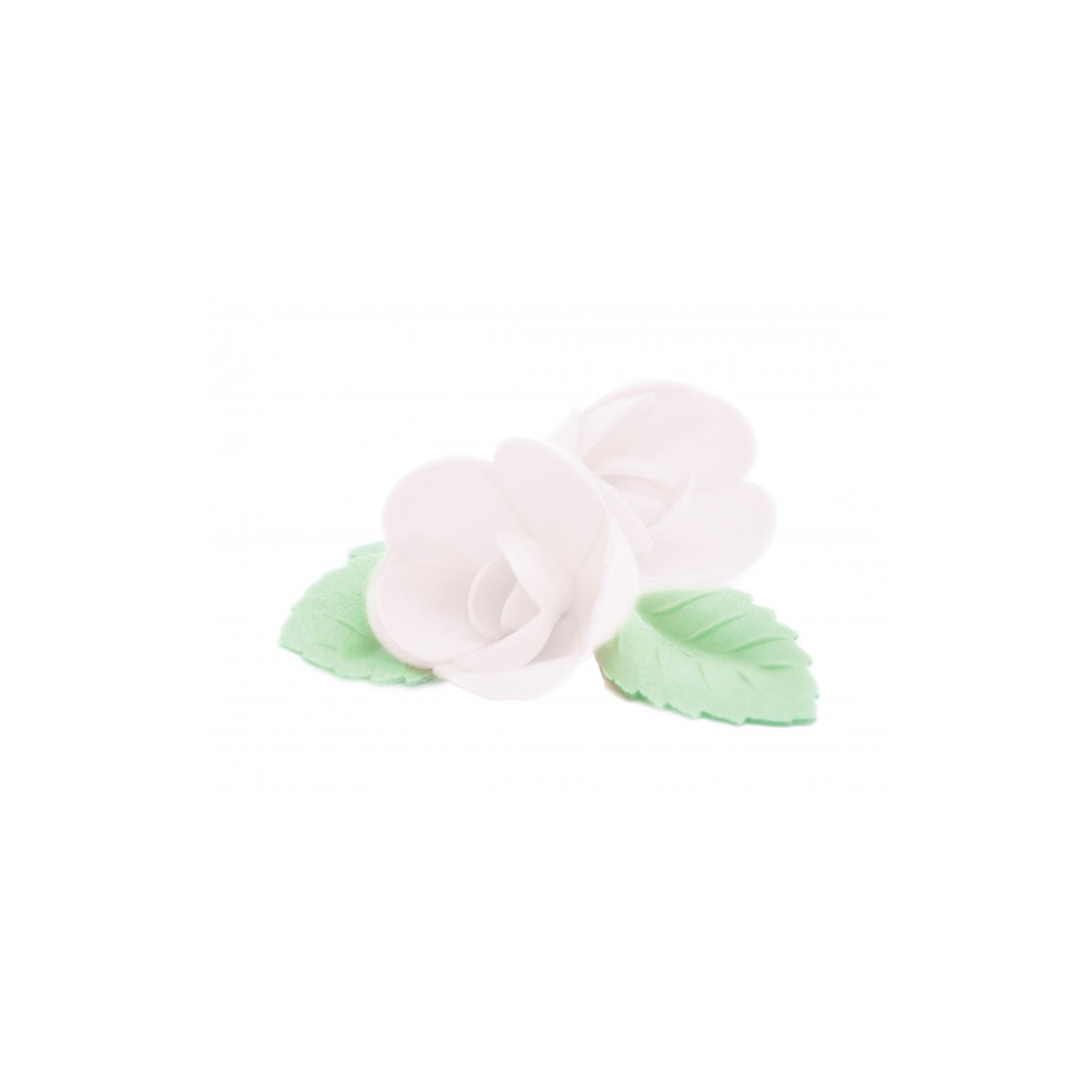 4 Roses Blanches 6 Feuilles Vertes Azyme Blister