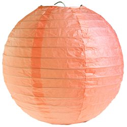 Lanterne Papier 50cm - Corail