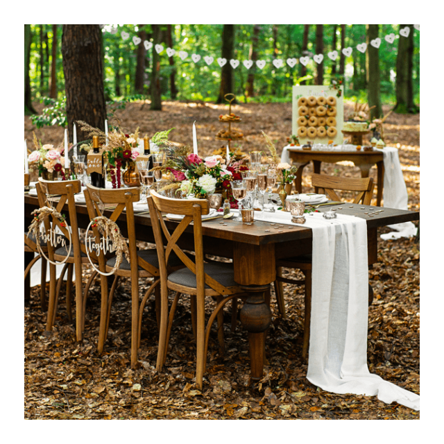 Chemin de table en gaze de coton blanc 26cm x 3 m