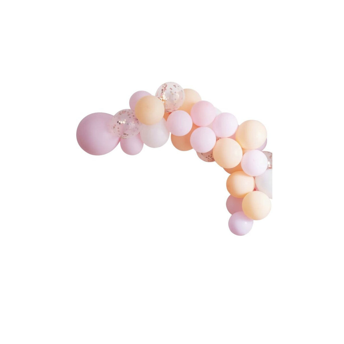 Guirlande de ballons rose, blanc et pêche mat