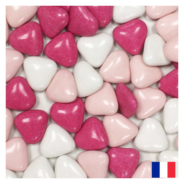 1kg Dragées Coeur Variation Rose 70%