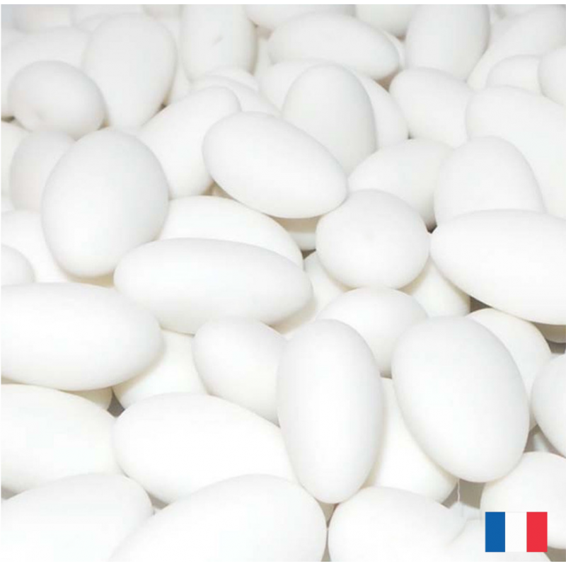 1kg Dragées Fabrcation française pas cher Amande 20% - Blanc