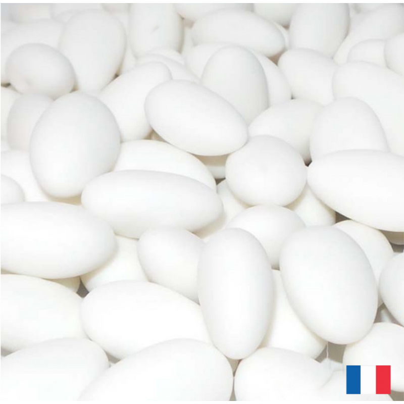 1kg Dragées pas cher Amande 20% Blanc - Dragées Delorme