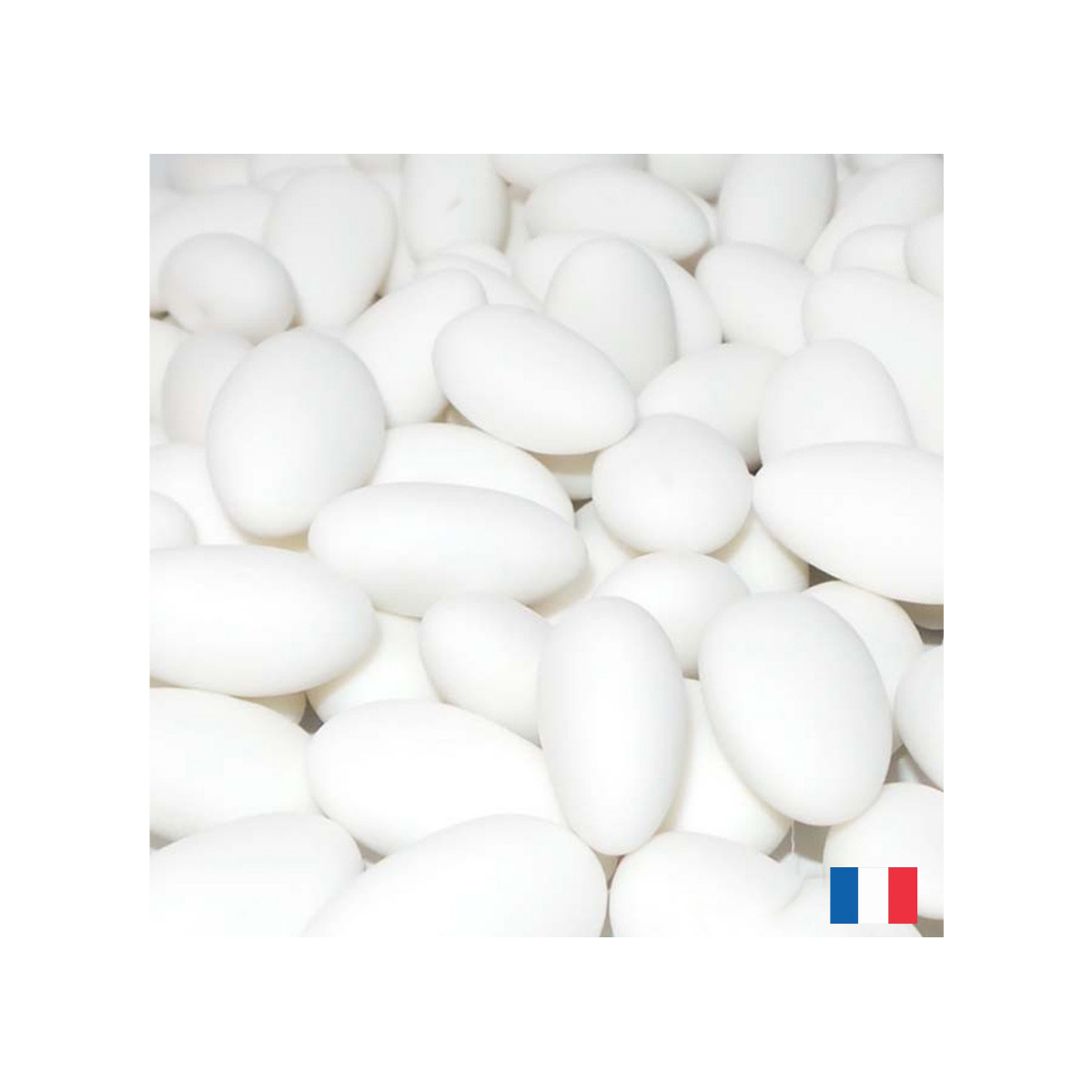 1kg Dragées Coeur Rose Blanc Argent - Dragées Delorme