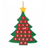 Calendrier de l'avent sapin en tissu 55x70cm
