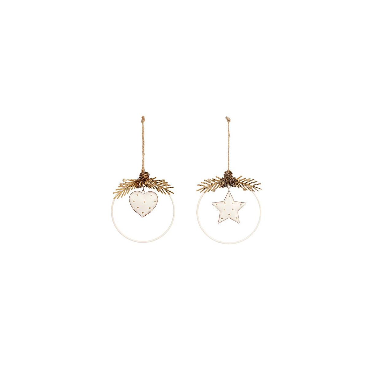 2 Bougeoirs Rotatifs De Noël En Forme De Cœur Et étoile – Décorations Dorées Pour Table De Fête - 5