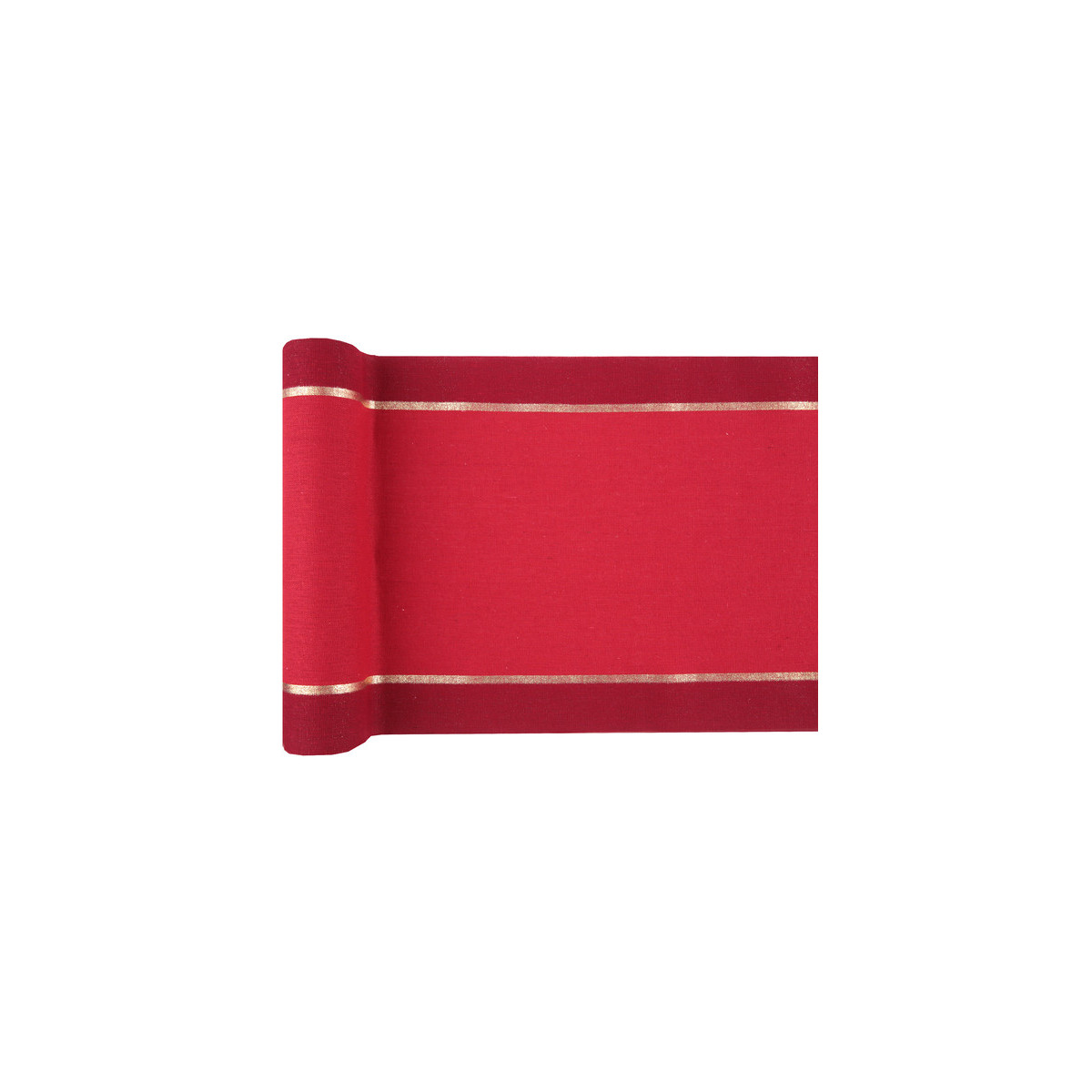 Chemin de table noël chic tissu rouge 28 cm x 2,5 m
