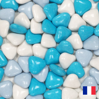 1kg Dragées Coeur Variation - Bleu