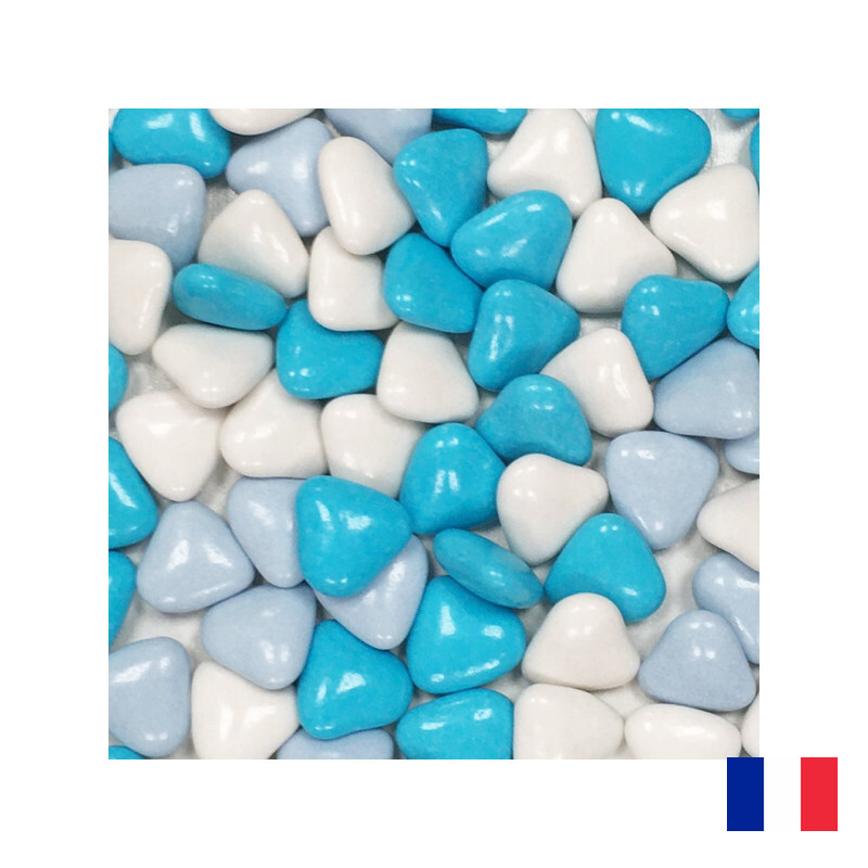 1kg Dragées Coeur Variation - Bleu