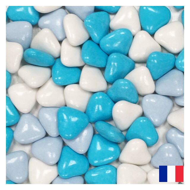 1kg Dragées Coeur Variation - Bleu