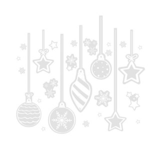 Stickers fenêtre Noël - boule - étoile - flocon de neige