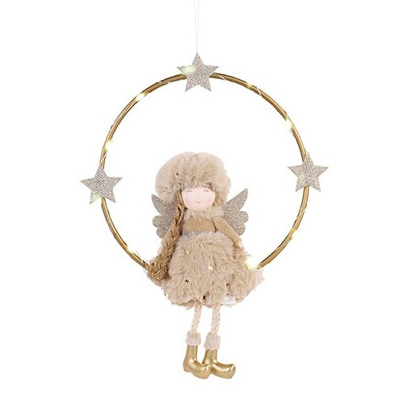 Ange petite fille avec cercle lumineux 27 cm