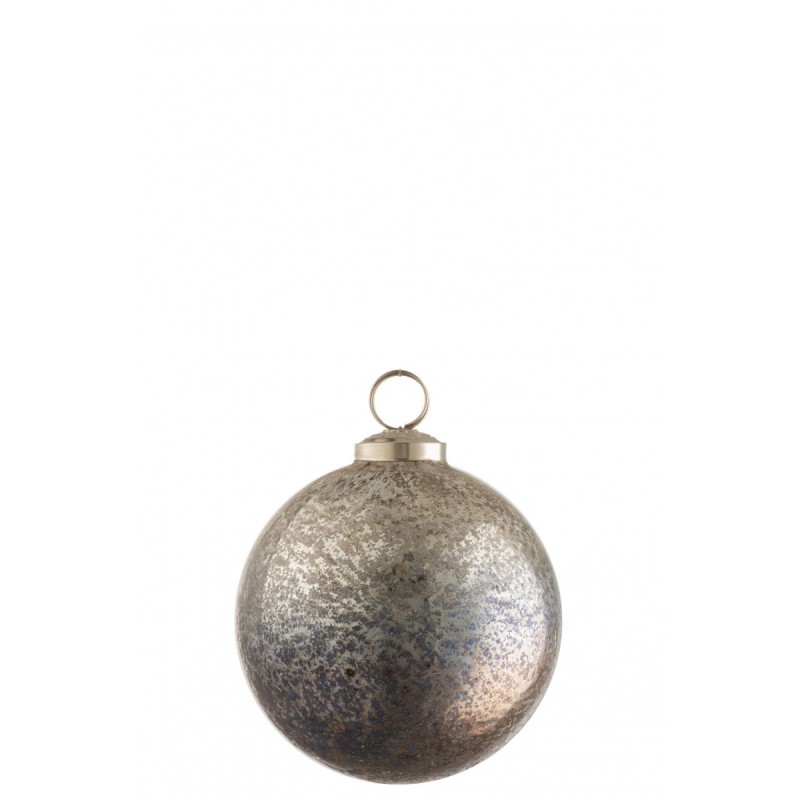 Boule de Noël en verre gris argent Boule de Noël en verre gris argent