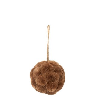 Boule suspendue décorative en mousse marron pour décorer votre sapin de Noël