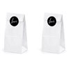 6x Sachet Dragées Papier Blanc + Etiquette Love