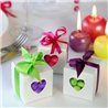 Boite Dragées Cube Coeur Blanc x10
