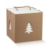 Boite cadeaux en carton avec décoration sapin