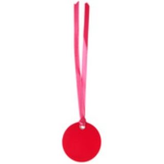 Etiquette Dragees Ronde Ruban x12 - Fuchsia