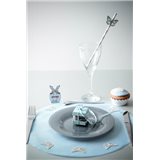 Sets de table rond uni bleu x 50