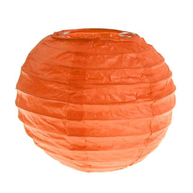 2x Petite Lanterne Papier 10cm - Orange