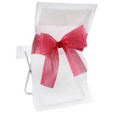 Housse de chaise noeud bicolore Blanc et Rouge x 10