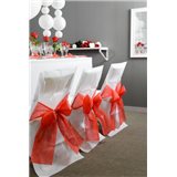 Housse de chaise noeud bicolore Blanc et Rouge x 10