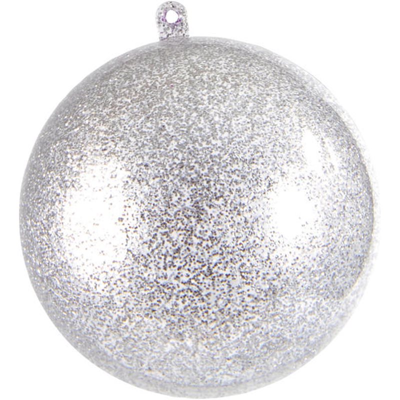 Boule Pailletée argent 10cm x1