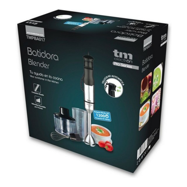 Mixeur Plongeant Multifonction 1200W - 6 Accessoires Inox Pour Soupes, Smoothies, Purées Et Pâtisseries