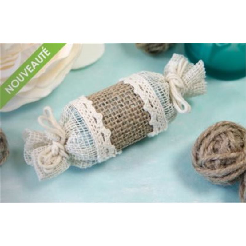 Sachet Dragées Jute Bonbon mes fetes