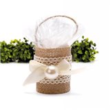 Pochon Jute Cylindrique Perle x1