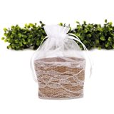 Pochon Dragée Jute et Dentelle Voile x1
