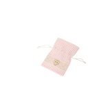 4 x Sachet Dragées Lin Rayure Rose