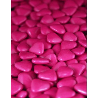 1kg Dragées coeur chocolat Fuchsia