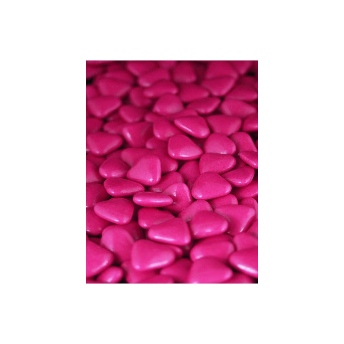 1kg Dragées coeur chocolat Fuchsia