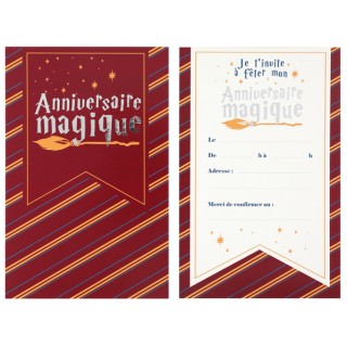 6 Invitations anniversaire Harry Potter